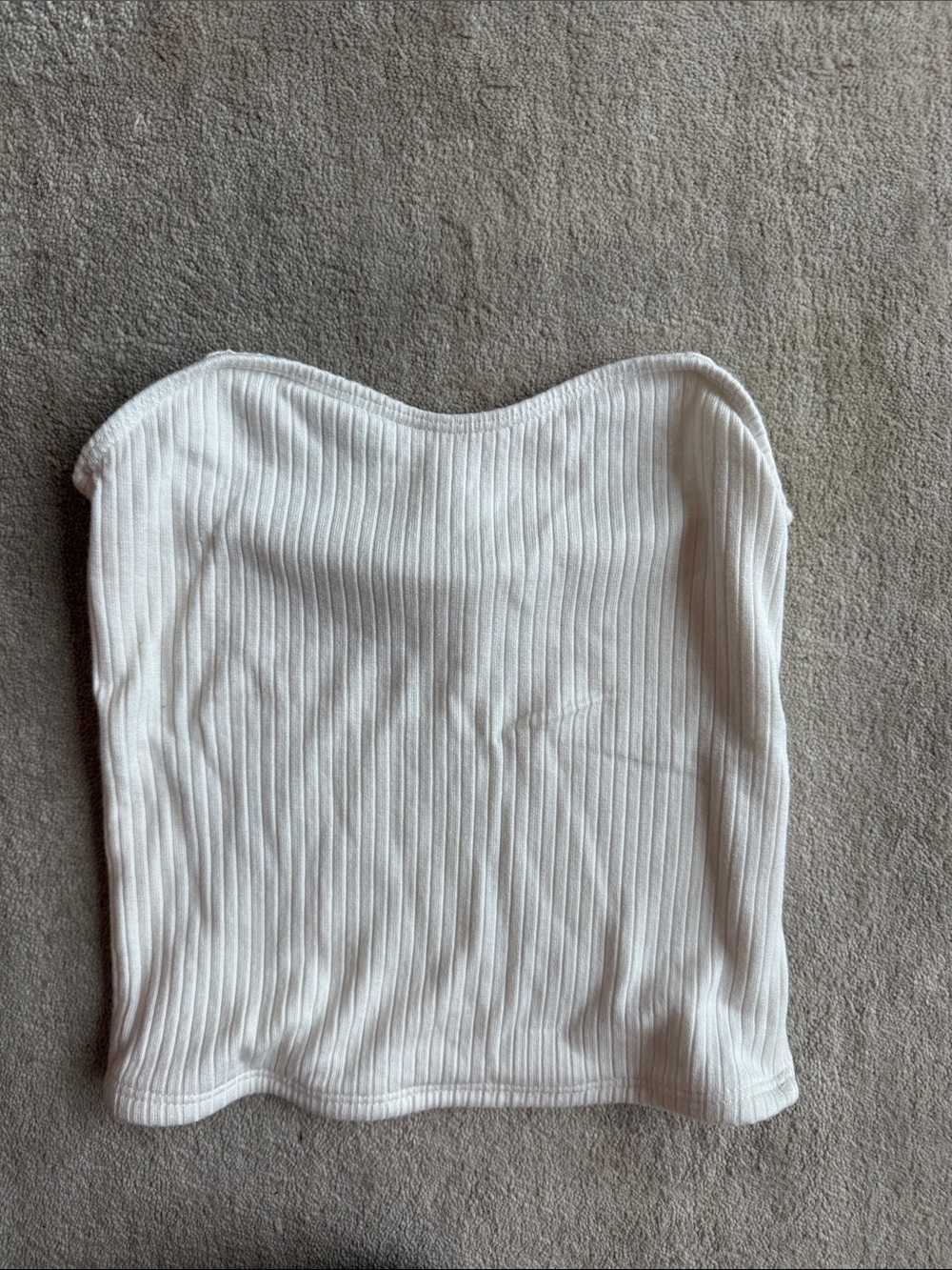 LNA Ribbed Strapless White Tube Top REVOVLE